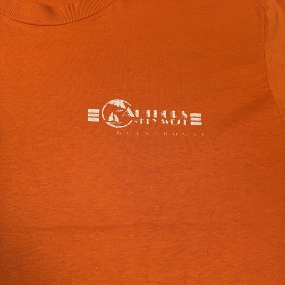Authors Of Key West Guesthouse Jerzees T Shirt Orange Size XL Made in USA VTG* - Picture 3 of 14